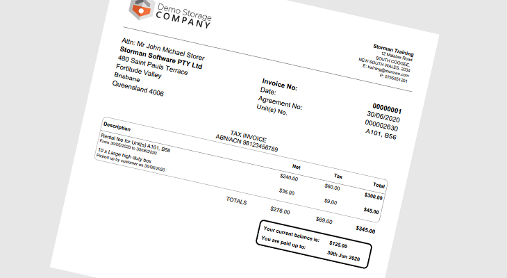Storman Cloud invoice designer
